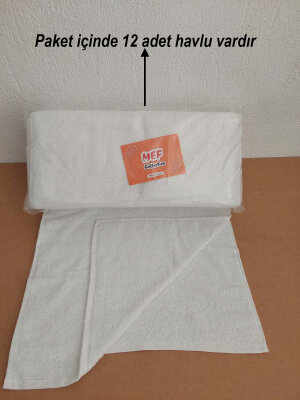 12'li Beyaz Kuaför Berber Havlusu 50x90 | Profesyonel Saç Havlusu Hijyenik Ekonomik Set - 5