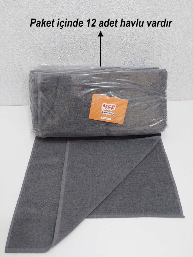 12'li Gri Kuaför Berber Havlusu 50x90 | Profesyonel Saç Kurutma Havlusu Ekonomik Set - Kopya - 5