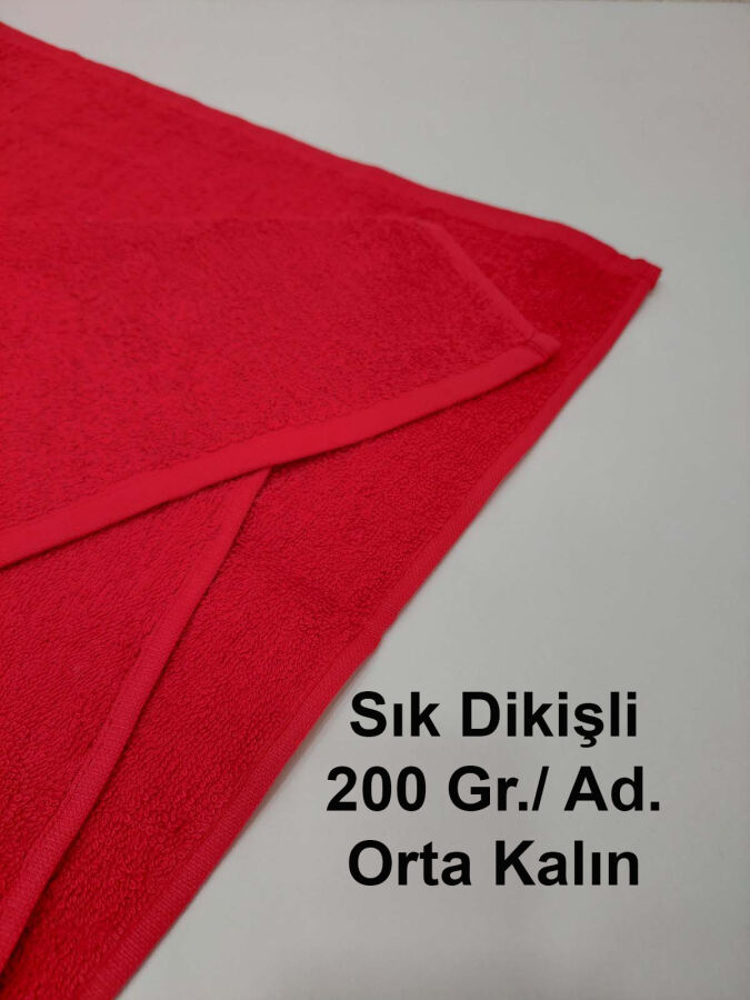 12'li Kırmızı Kuaför Berber Havlusu 50x90 | Profesyonel Saç Havlusu Ekonomik Set - 2
