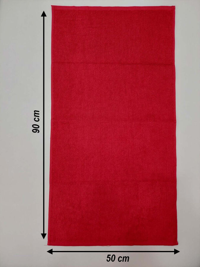 12'li Kırmızı Kuaför Berber Havlusu 50x90 | Profesyonel Saç Havlusu Ekonomik Set - 3