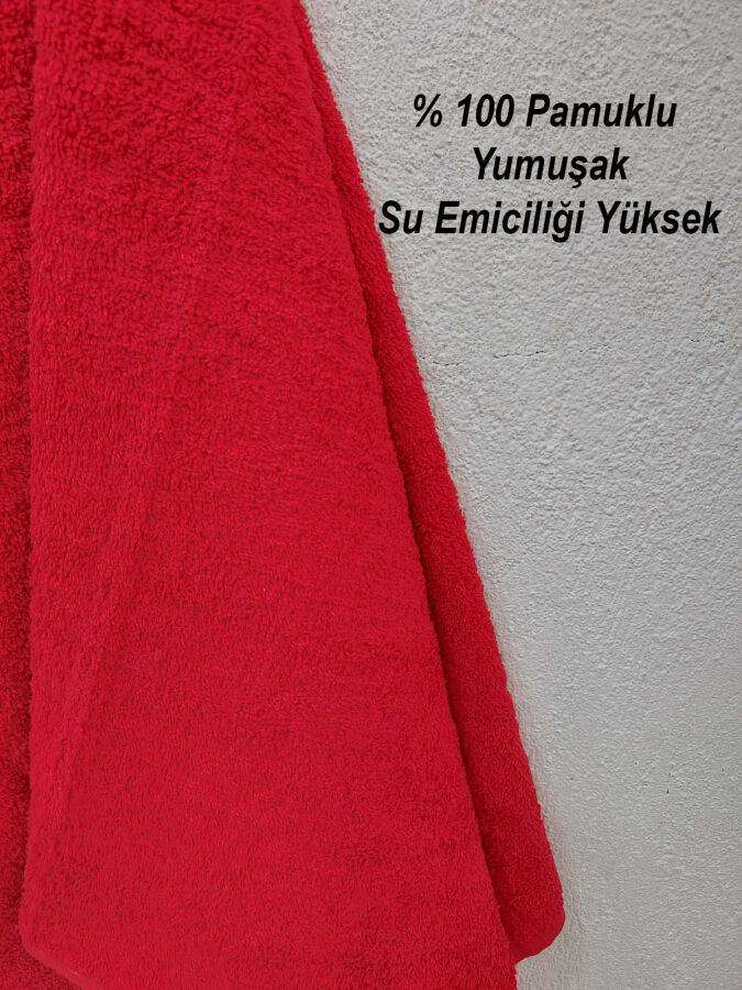 12'li Kırmızı Kuaför Berber Havlusu 50x90 | Profesyonel Saç Havlusu Ekonomik Set - 4