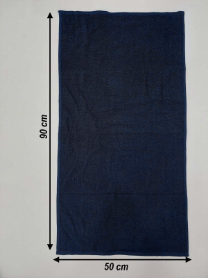 12'li Lacivert Kuaför Berber Havlusu 50x90 cm | Profesyonel Saç Kurutma Havlusu Ekonomik Set - 3