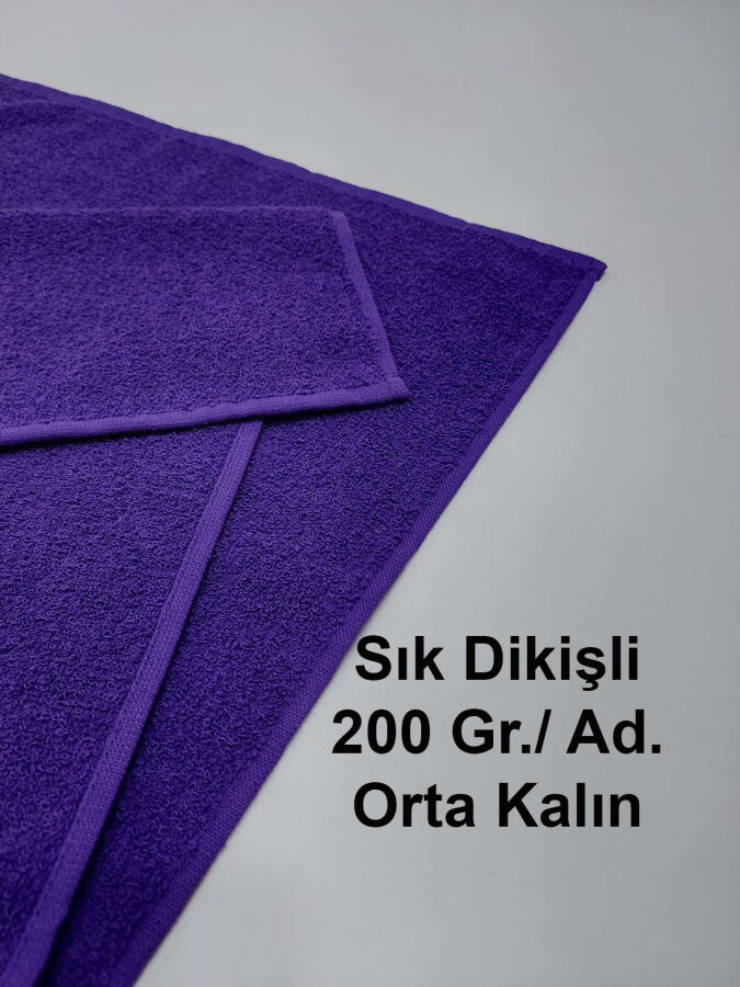 12'li Mor Kuaför Berber Havlusu 50x90 | Profesyonel Saç Havlusu Ekonomik Set - 2