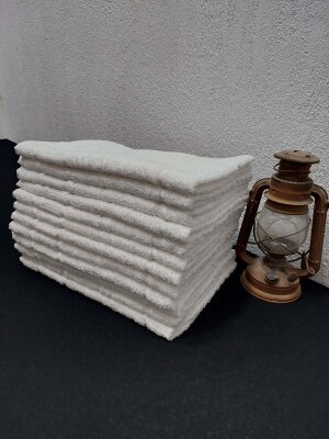 12'li Otel Banyo Paspası Beyaz 50x70 cm | Ayak İzli %100 Pamuklu Bukle Ayak Havlusu - 3