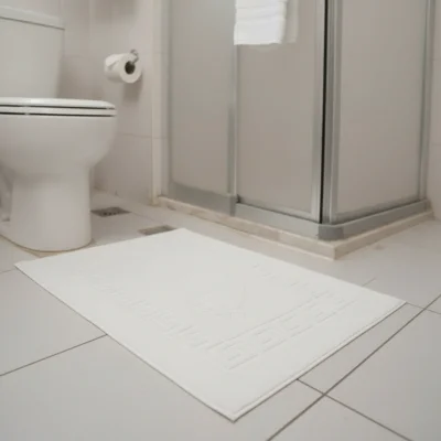 12'li Otel Banyo Paspası Beyaz 50x70 cm | Ayak İzli %100 Pamuklu Bukle Ayak Havlusu - 5