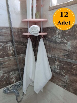 12'li Otel El Yüz Havlusu Beyaz 50x90 cm | %100 Pamuklu Baş Havlusu Dayanıklı Bukle