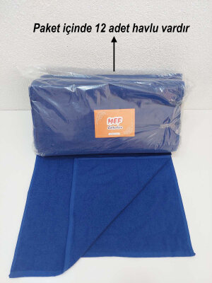 12'li Royal Mavi Kuaför Berber Havlusu 50x90 | Profesyonel Saç Havlusu Ekonomik Set - 5
