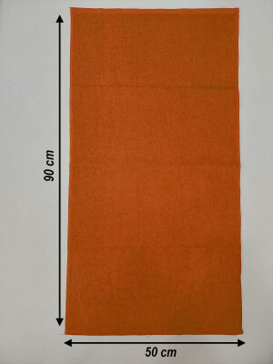 12'li Turuncu Berber Havlusu Kuaför Havlusu 50x90 | Profesyonel Saç Havlusu Ekonomik Set  - 3