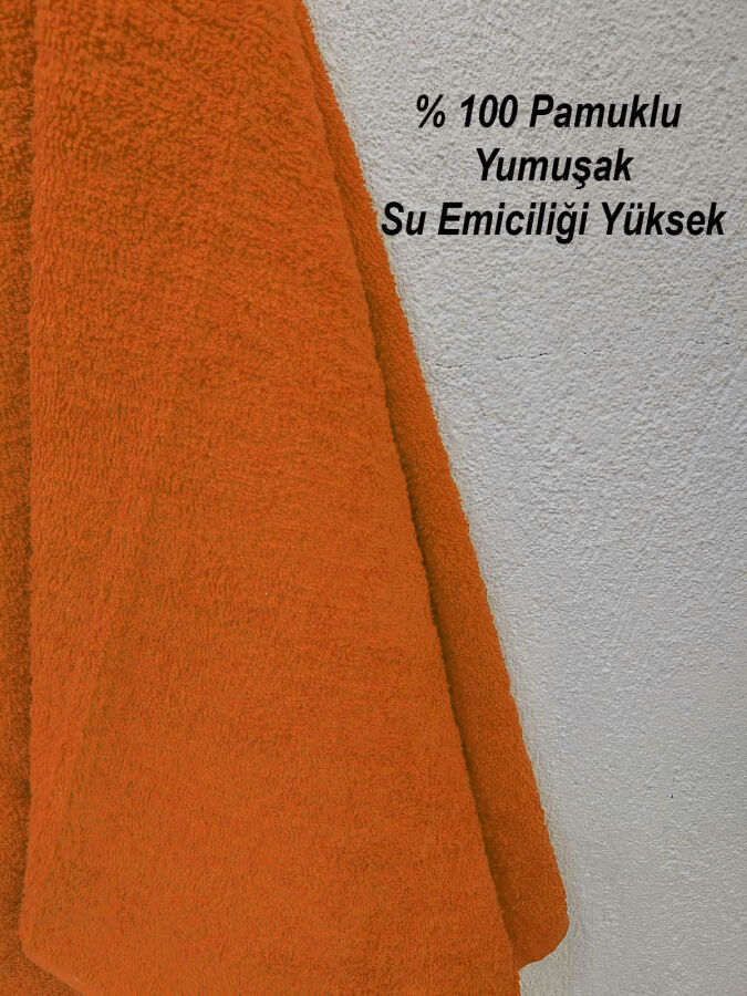 12'li Turuncu Berber Havlusu Kuaför Havlusu 50x90 | Profesyonel Saç Havlusu Ekonomik Set  - 4