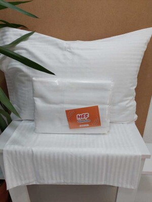 6'lı Otel Yastık Kılıfı Beyaz 50x70 cm | Yollu Pamuk Saten Kapaklı Otel Tekstili - 6