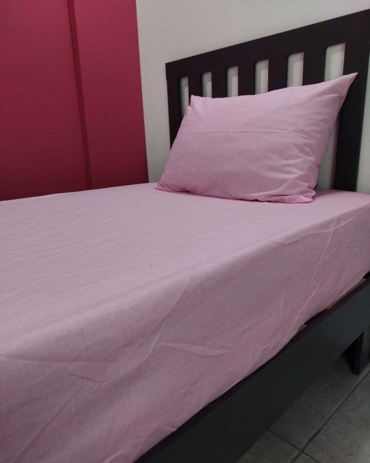 Açık Pembe Lastikli Çarşaf Seti Tek Kişilik | Kaymaz, Solmaya Dayanıklı - 4