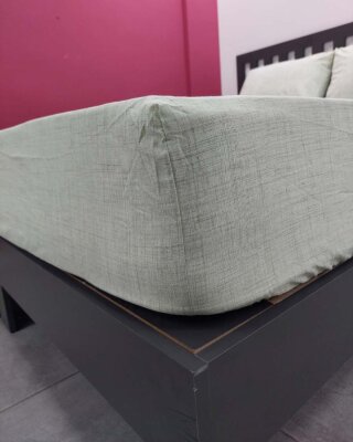 Açık Yeşil Lastikli Çarşaf Seti Çift Kişilik | Komple Lastikli Solmaya Dayanıklı Yüksek Derinlik - 3