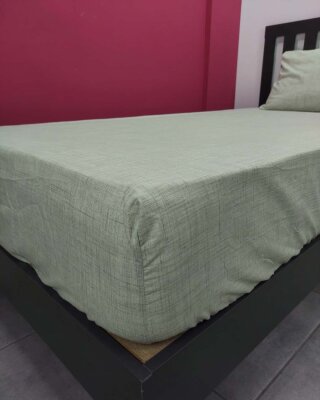 Açık Yeşil Lastikli Çarşaf Seti Tek Kişilik | Kaymaz, Solmaya Dayanıklı  - 3