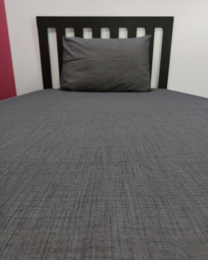  Antrasit Lastikli Çarşaf Seti Tek Kişilik | Kaymaz Solmaya Dayanıklı  - 2