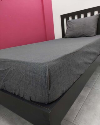  Antrasit Lastikli Çarşaf Seti Tek Kişilik | Kaymaz Solmaya Dayanıklı  - 3