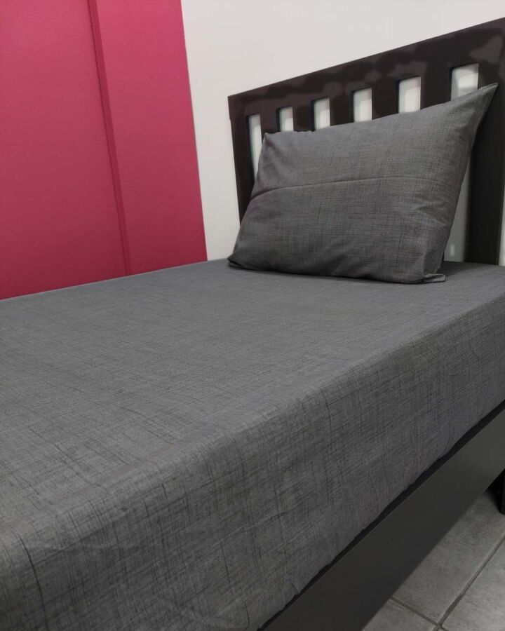  Antrasit Lastikli Çarşaf Seti Tek Kişilik | Kaymaz Solmaya Dayanıklı  - 4