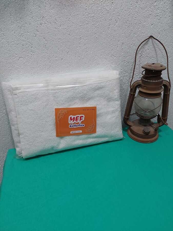 Büyük Boy Banyo Havlu Seti Beyaz 2'li | %100 Pamuklu Yumuşak ve Kalın Vücut ve Baş Havlusu - 4