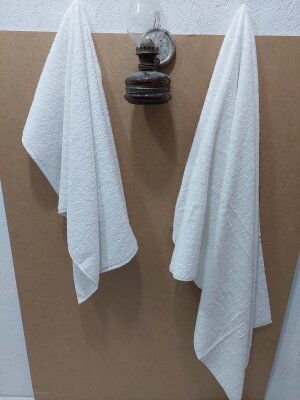 Orta Boy Banyo Havlu Seti Beyaz 2'li | %100 Pamuklu Yumuşak ve Kalın Vücut ve Baş  Havlusu - 3