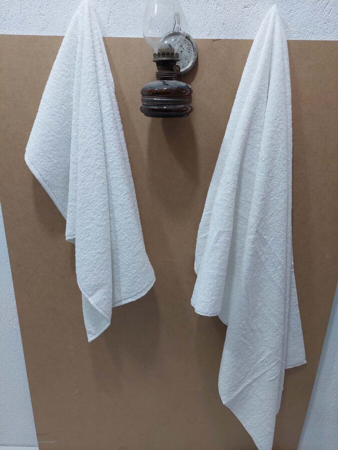 Orta Boy Banyo Havlu Seti Beyaz 2'li | %100 Pamuklu Yumuşak ve Kalın Vücut ve Baş  Havlusu - 3