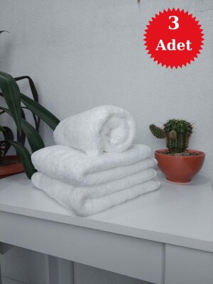 Beyaz Kuaför Havlusu 3'lü Set 50x90 | Mikrofiber Boya Tutmaz Hijyenik Havlu - 1