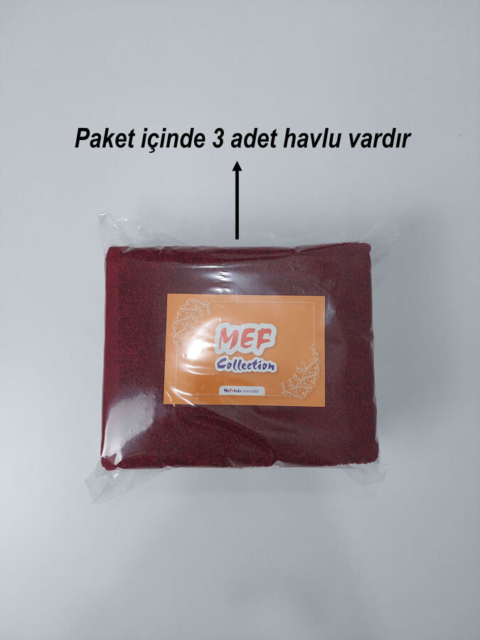 Bordo Kuaför Havlusu 3'lü Set 50x90 | Berber ve Sporcu Baş Havlusu | Hızlı Kurur - 5