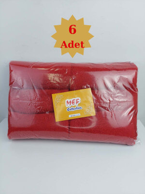 Boya Tutmaz Mikrofiber Kuaför Havlusu 6'lı Kırmızı 50x90 cm | Saç Açıcıya Dayanıklı - 5