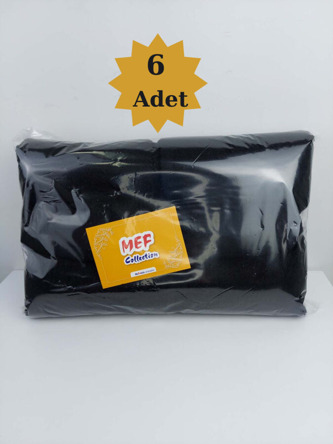 Boya Tutmaz Mikrofiber Kuaför Havlusu 6'lı Siyah 50x90 cm | Saç Açıcıya Dayanıklı - 5