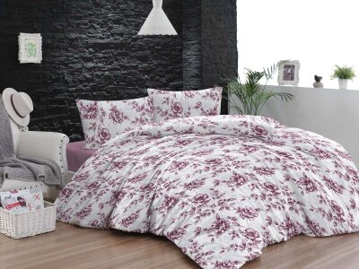 Çocuk Nevresim Takımı 5652 Mürdüm Tek Kişilik 160x220 | Pamuklu Basic Genç Odası Seti 