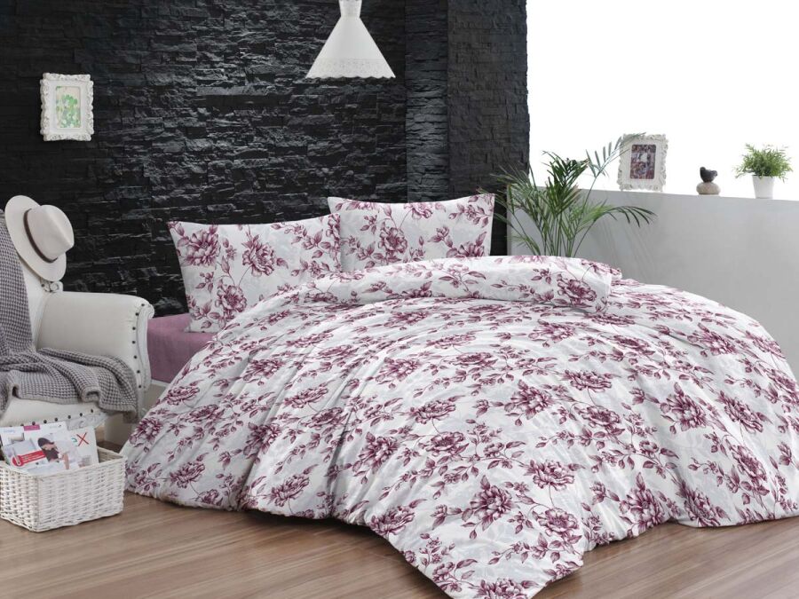 Çocuk Nevresim Takımı 5652 Mürdüm Tek Kişilik 160x220 | Pamuklu Basic Genç Odası Seti - 1