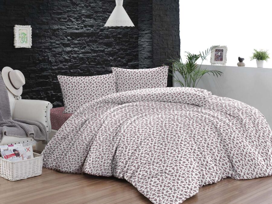 Çocuk Nevresim Takımı 6727 Mürdüm Tek Kişilik 160x220 | Pamuklu Basic Genç Odası Seti  - 1