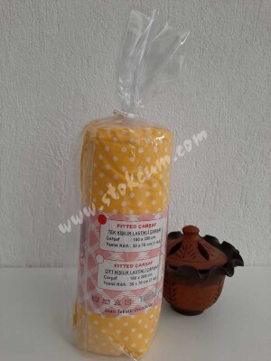 Dokuma Lastikli Çarşaf Seti Tek Kişilik Puantiyeli  (1)