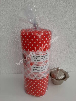 Dokuma Lastikli Çarşaf Seti Çift Kişilik Puantiyeli (1)