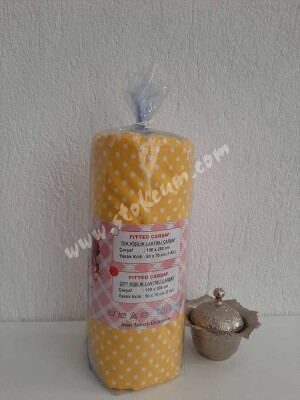 Dokuma Lastikli Çarşaf Seti Çift Kişilik Puantiyeli