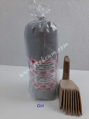 Dokuma Lastikli Çarşaf Seti Tek Kişilik Fırça Desen (1)