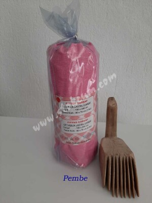 Dokuma Lastikli Çarşaf Seti Tek Kişilik Fırça Desen