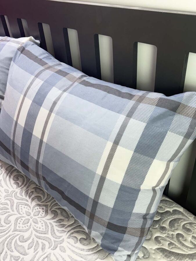 Dokuma Yastık Kılıfı 2'li Set 50x70 cm | Ekose Kapaklı Pamuklu Dekoratif Kılıf - 2