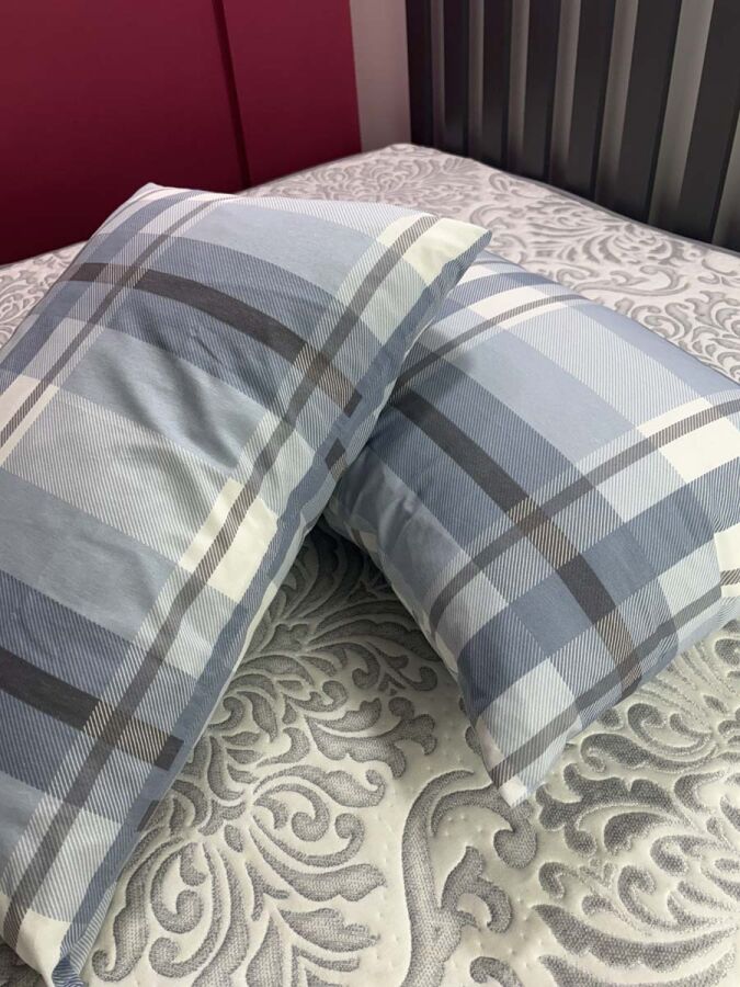 Dokuma Yastık Kılıfı 2'li Set 50x70 cm | Ekose Kapaklı Pamuklu Dekoratif Kılıf - 3