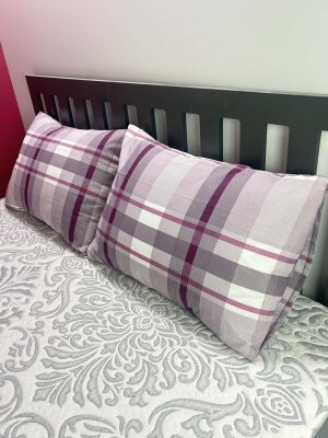 Dokuma Yastık Kılıfı 2'li Set 50x70 cm | Ekose Kapaklı Pamuklu Dekoratif Kılıf - 4