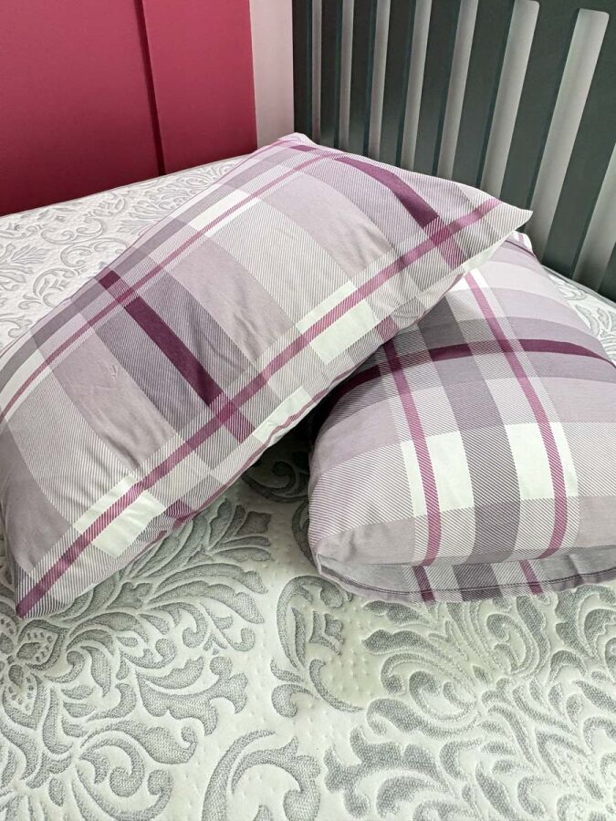 Dokuma Yastık Kılıfı 2'li Set 50x70 cm | Ekose Kapaklı Pamuklu Dekoratif Kılıf - 6