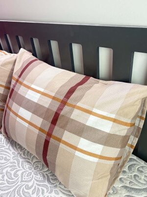 Dokuma Yastık Kılıfı 2'li Set 50x70 cm | Ekose Kapaklı Pamuklu Dekoratif Kılıf - 8