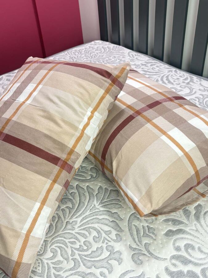 Dokuma Yastık Kılıfı 2'li Set 50x70 cm | Ekose Kapaklı Pamuklu Dekoratif Kılıf - 9