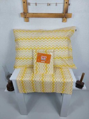 Dokuma Yastık Kılıfı 2'li Set 50x70 cm | Zigzak Kapaklı Pamuklu Dekoratif Kılıf (1)