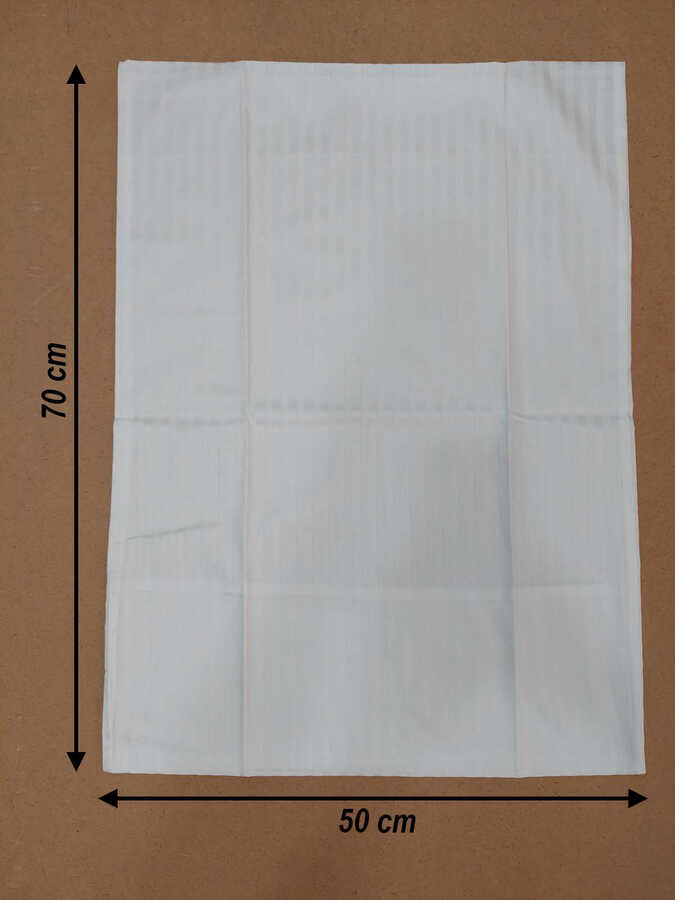 6'lı Otel Yastık Kılıfı Beyaz 50x70 cm | Yollu Pamuk Saten Kapaklı Otel Tekstili - 3