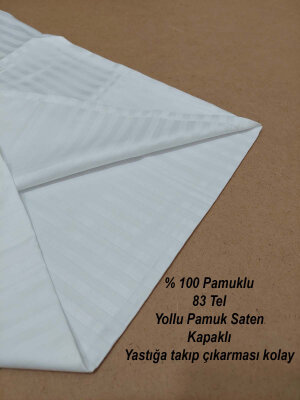 6'lı Otel Yastık Kılıfı Beyaz 50x70 cm | Yollu Pamuk Saten Kapaklı Otel Tekstili (1)