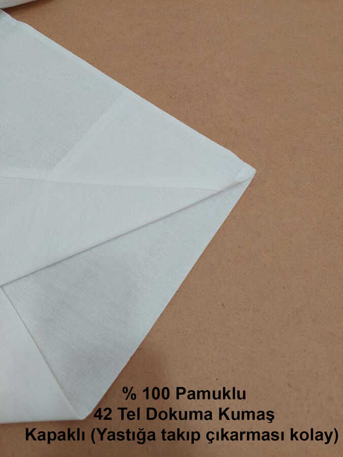 12'li Otel Yastık Kılıfı Beyaz 50x70 cm | Ekonomik Kapaklı Pamuklu Dayanıklı Yastık Kılıfı Seti - 3