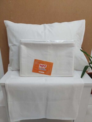 12'li Otel Yastık Kılıfı Beyaz 50x70 cm | Ekonomik Kapaklı Pamuklu Dayanıklı Yastık Kılıfı Seti (1)