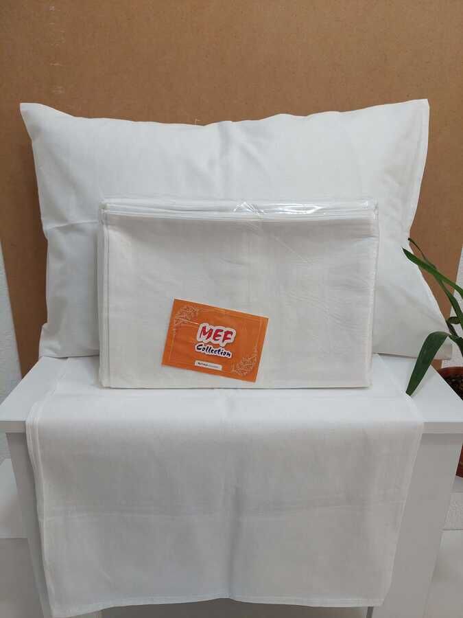 12'li Otel Yastık Kılıfı Beyaz 50x70 cm | Ekonomik Kapaklı Pamuklu Dayanıklı Yastık Kılıfı Seti - 2