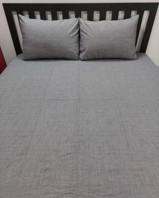 Gri Dokuma Lastikli Çarşaf Seti | 160x200+28 / 180x200+28 cm |  Ütü Gerektirmez, Kaymaz - 5