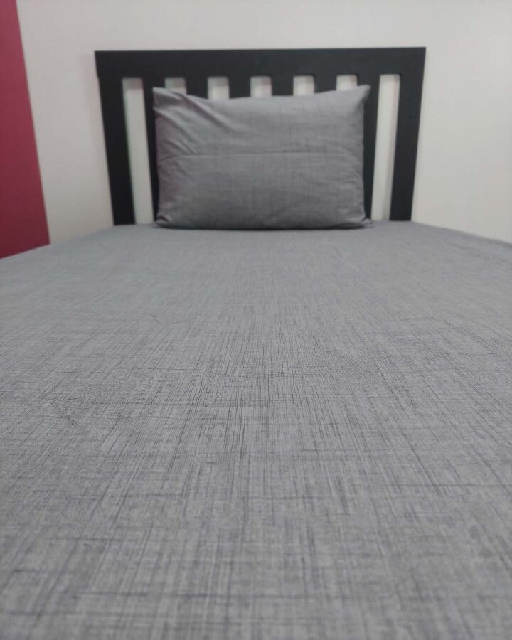 Gri Fırça Lastikli Çarşaf Seti Tek Kişilik | Kaymaz Solmaya Dayanıklı - 2