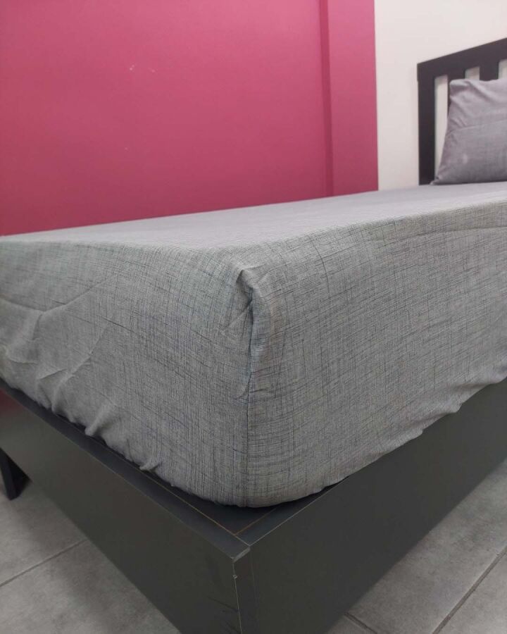 Gri Fırça Lastikli Çarşaf Seti Tek Kişilik | Kaymaz Solmaya Dayanıklı - 3